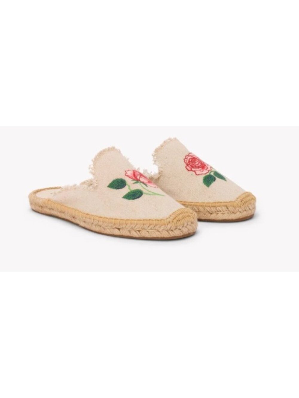 The Smoking Mule Espadrille Vogue Roses - Natural Undyed Size: 8 - 8.5 NIB